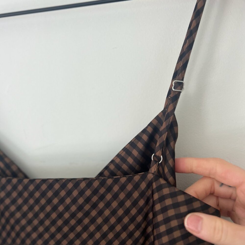 Gianni Bini Long Women’s Checkered Dress w/ Slits - Picture 6 of 6
